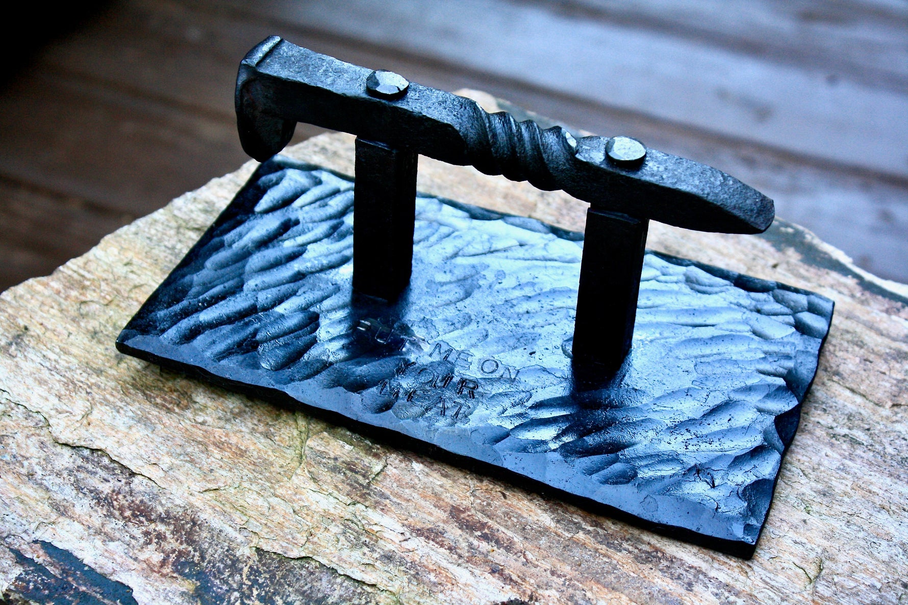 Railroad spike steak press Outdoor Grill Accessories Kitchen