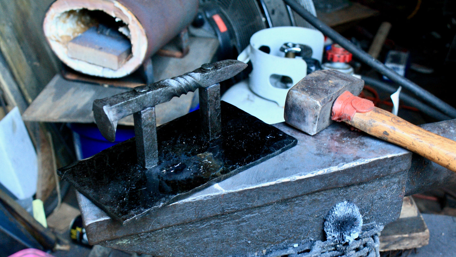 Railroad spike steak press Outdoor Grill Accessories Kitchen