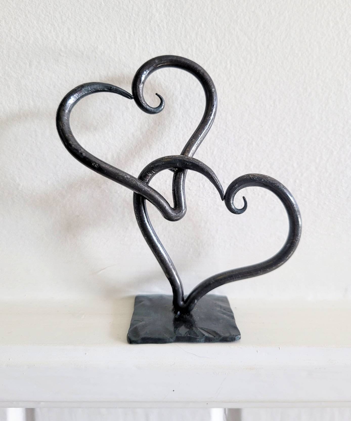 6 Year Anniversary Hand Forged Heart Sculpture Decor Sign