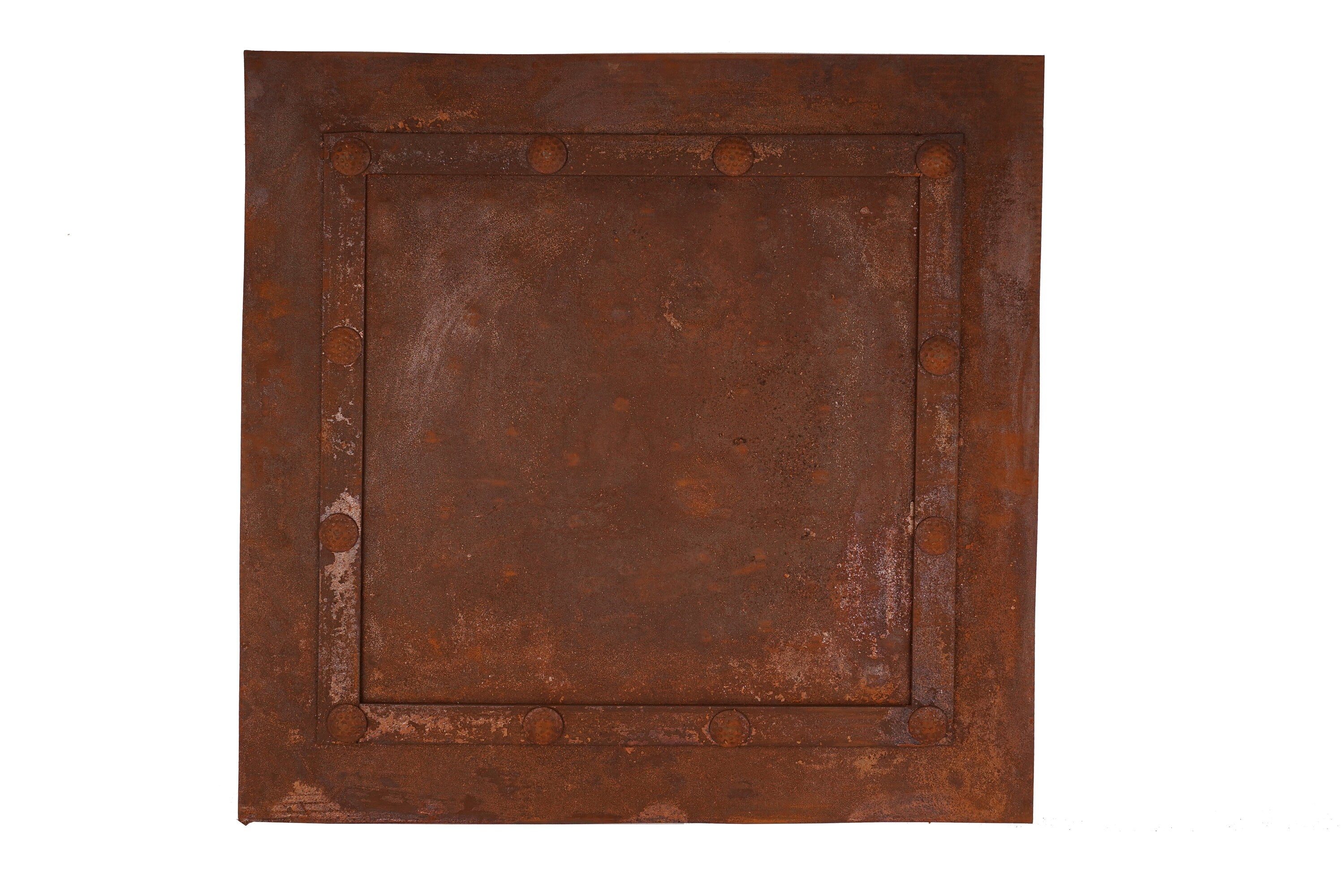 Rustic Iron Hammered Metal Panel 24x24 inches Iron Panel