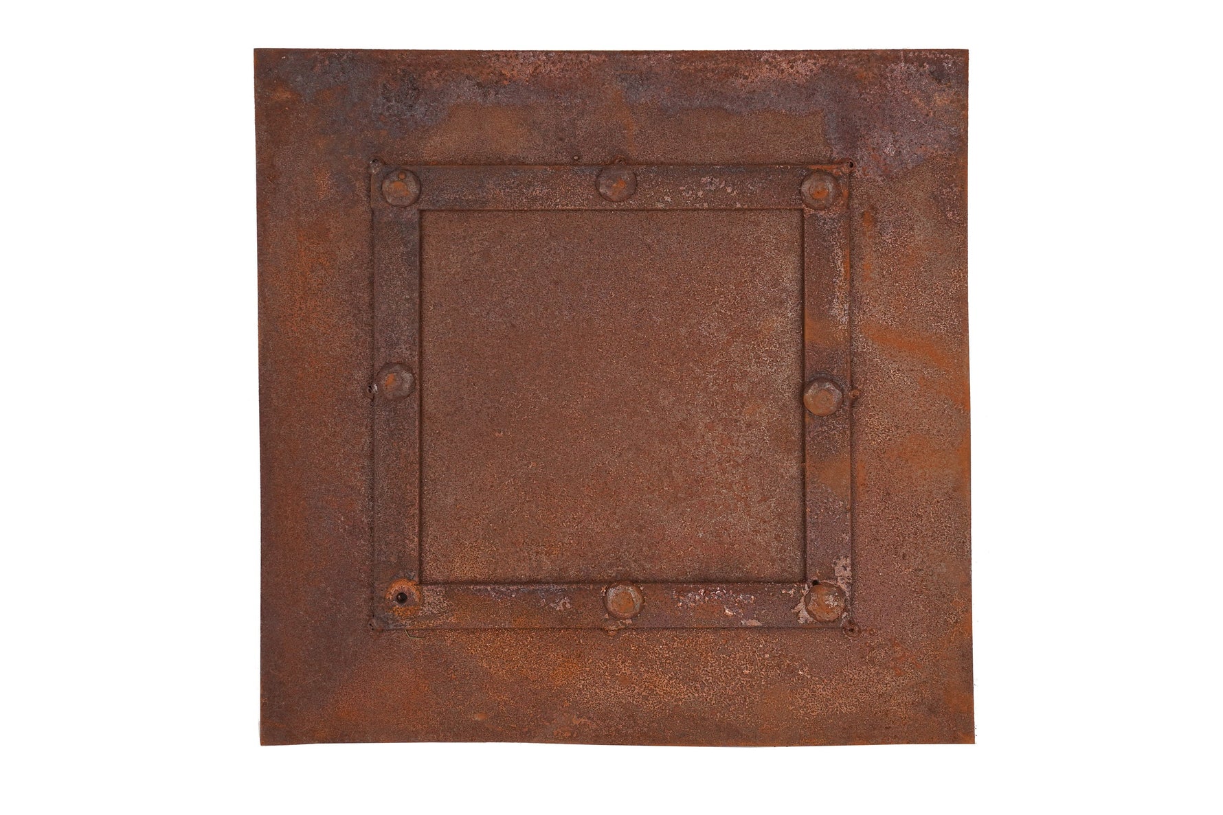 Rustic Iron Hammered Metal Panel 12x12 inches Iron Panel