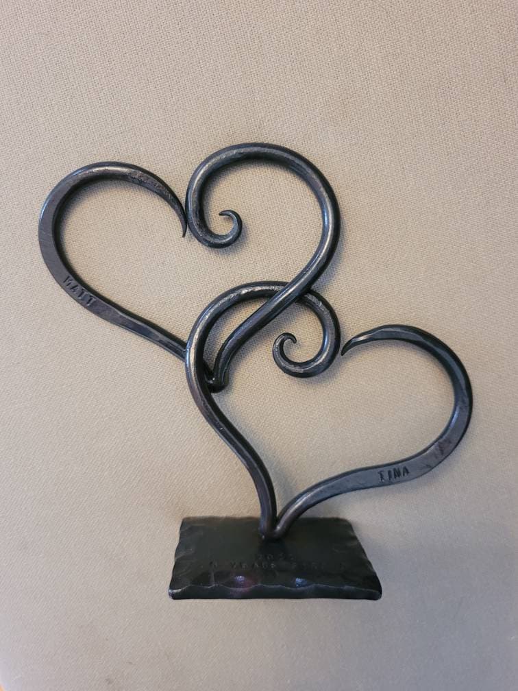 6 Year Anniversary Hand Forged Heart Sculpture Decor Sign