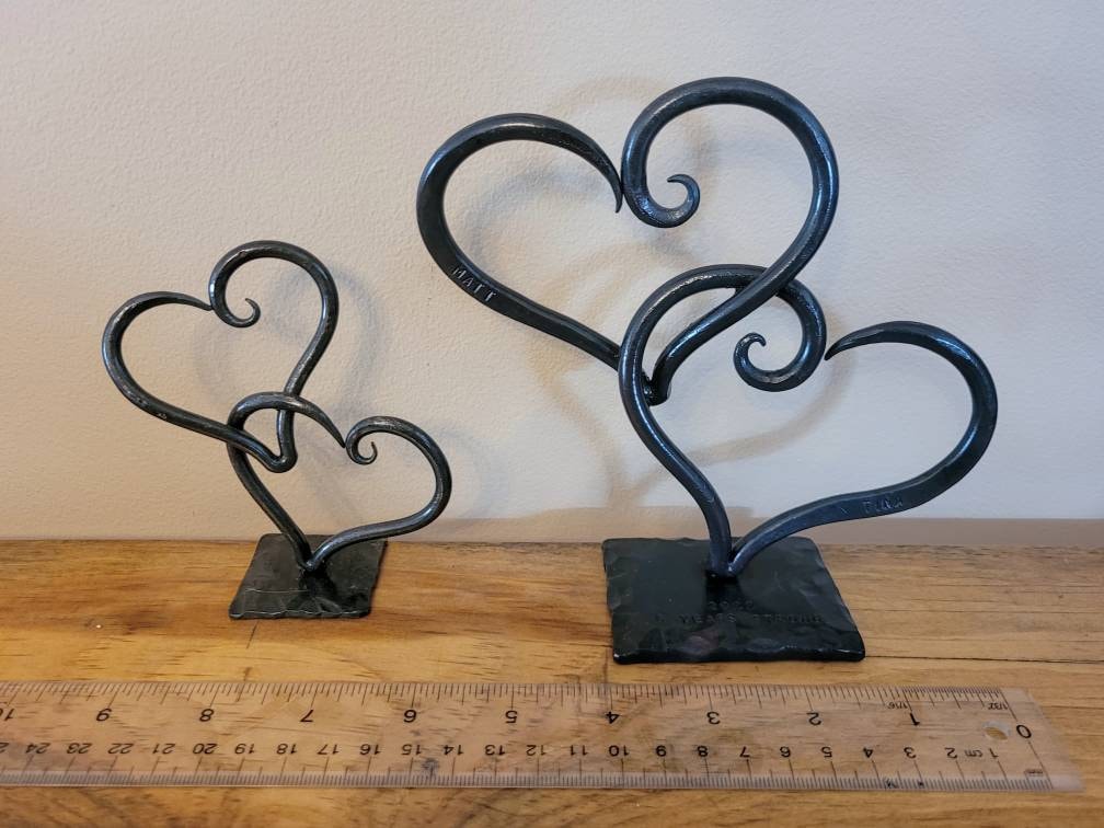 6 Year Anniversary Hand Forged Heart Sculpture Decor Sign