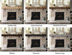 Rustic Fireplace Mantel with Metal Brackets