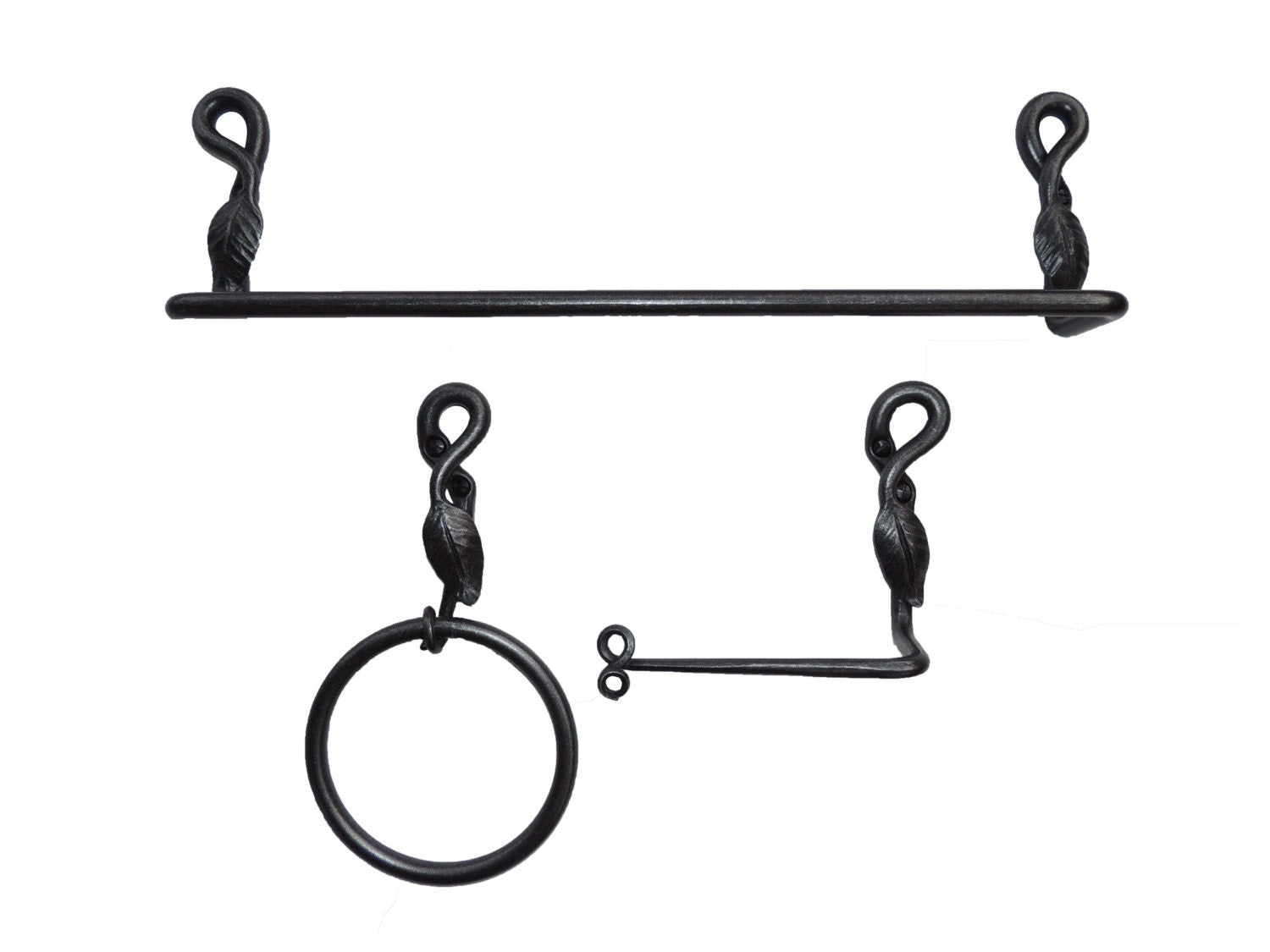 Wrought Iron Bathroom Accessories Leaf Set of 3 Bathtub Accessories Bathroom Set