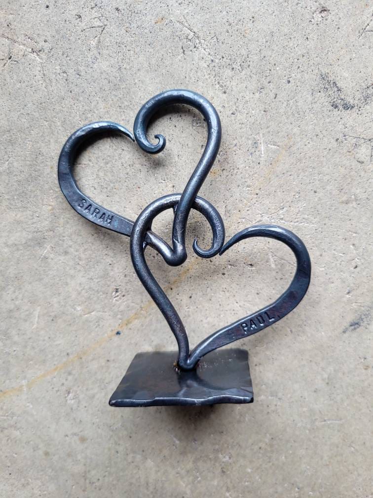 6 Year Anniversary Hand Forged Heart Sculpture Decor Sign