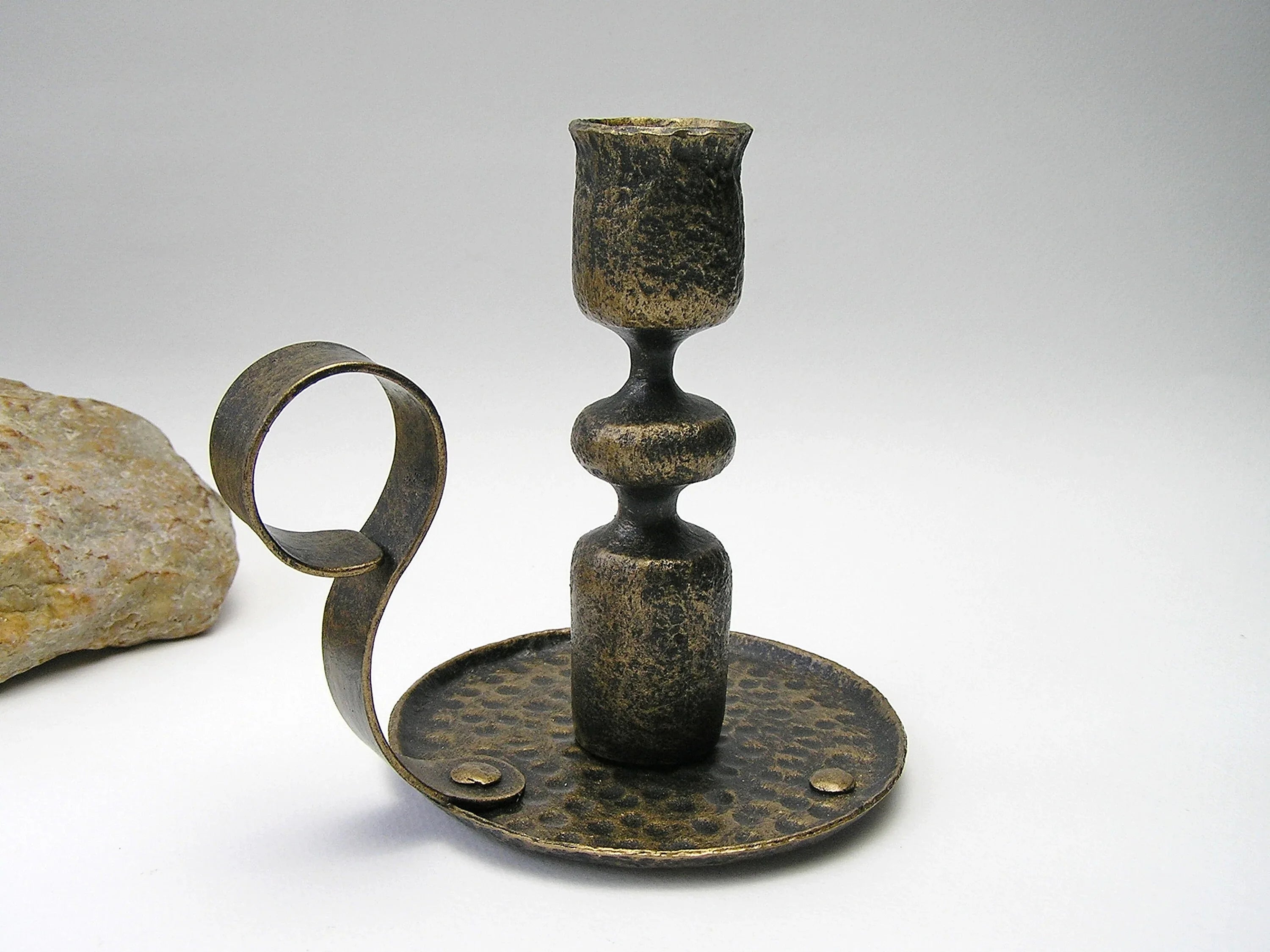 Forged Bronze Taper Candle Holder - Old West Iron