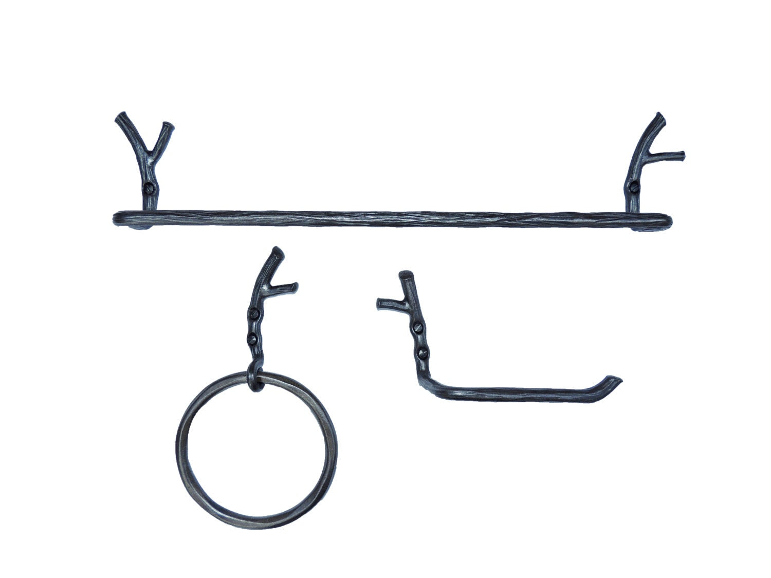 Wrought Iron Bathroom Branch Decor Set of 3 Bathroom Accessory Sets Bathroom Set
