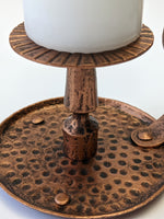 Copper Candle Holder With Bowl Candles