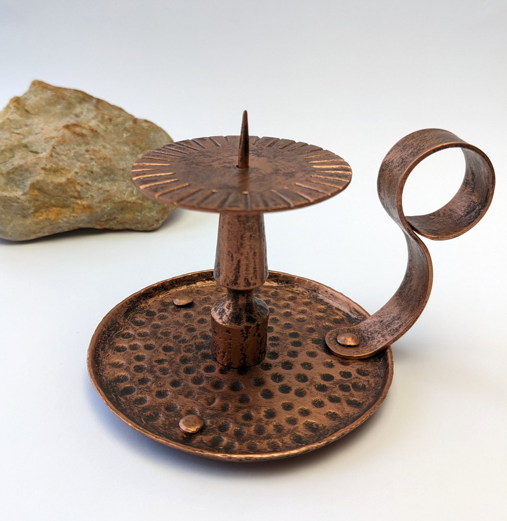 Copper Candle Holder With Bowl Candles