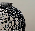 Handcrafted Metal Vase - Black & Silver Elegance