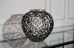 Handcrafted Metal Vase - Black & Silver Elegance