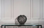 Handcrafted Metal Vase - Black & Silver Elegance
