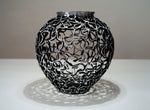Handcrafted Metal Vase - Black & Silver Elegance