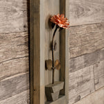 Framed Copper Metal Rose for 7th Anniversary Decor flower