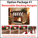 Rustic Fireplace Mantel with Metal Brackets