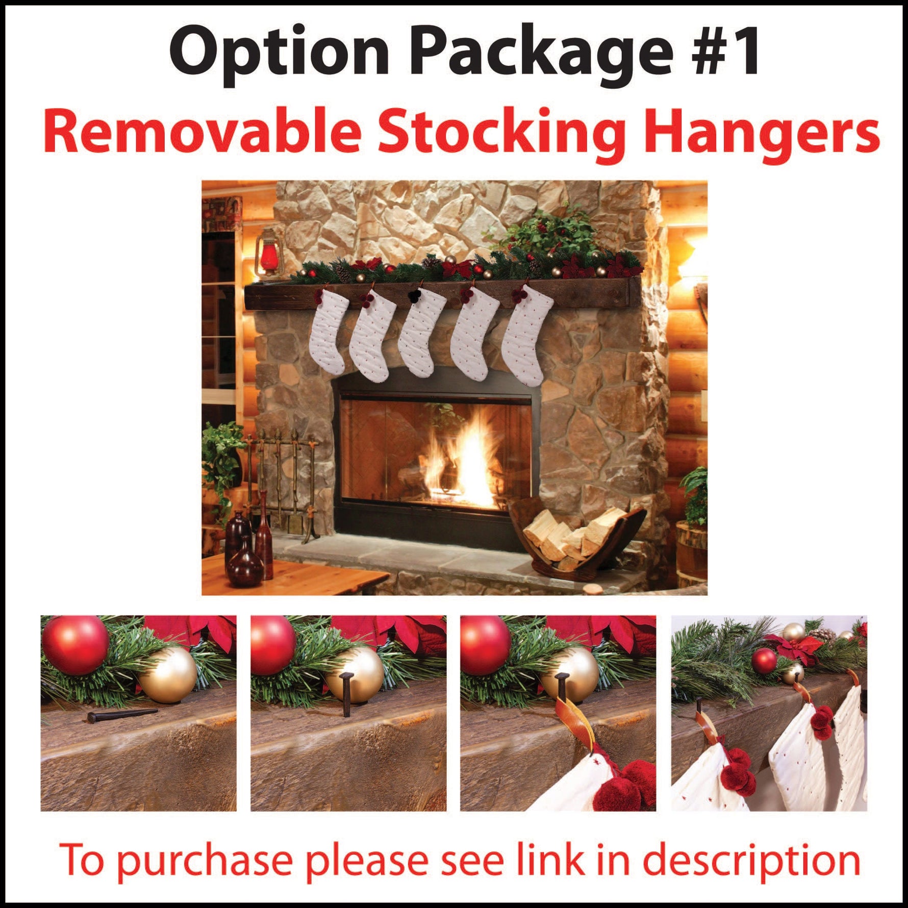 Rustic Fireplace Mantel with Metal Brackets