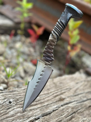 Triceratops Railroad Spike Knife - Old West Iron