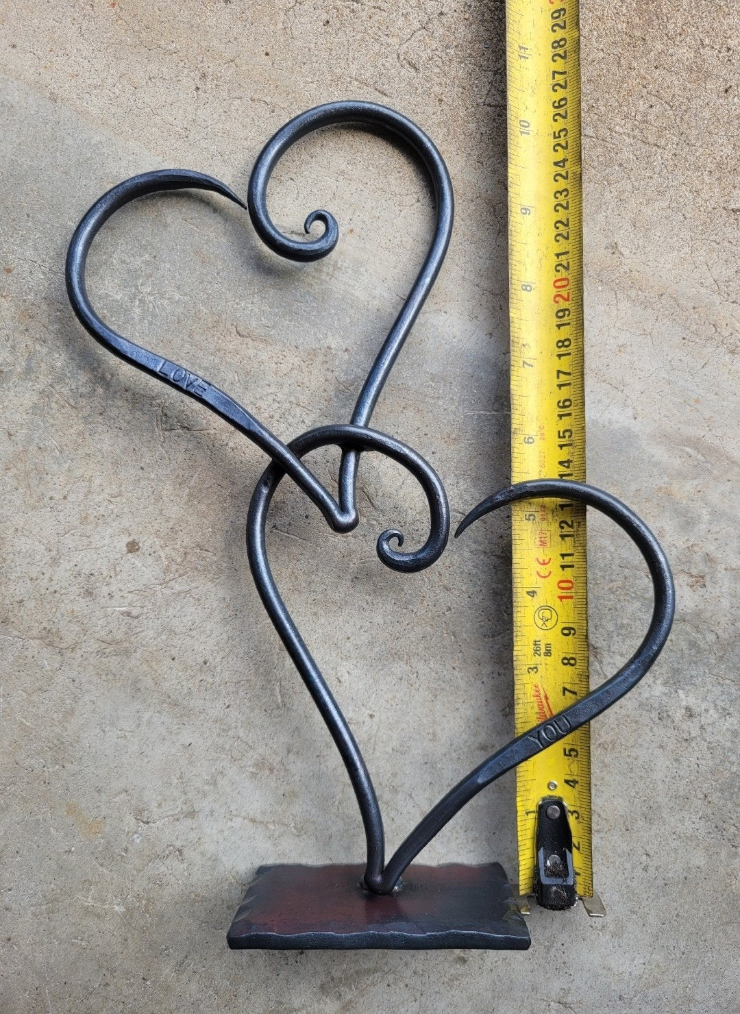 6 Year Anniversary Hand Forged Heart Sculpture Decor Sign