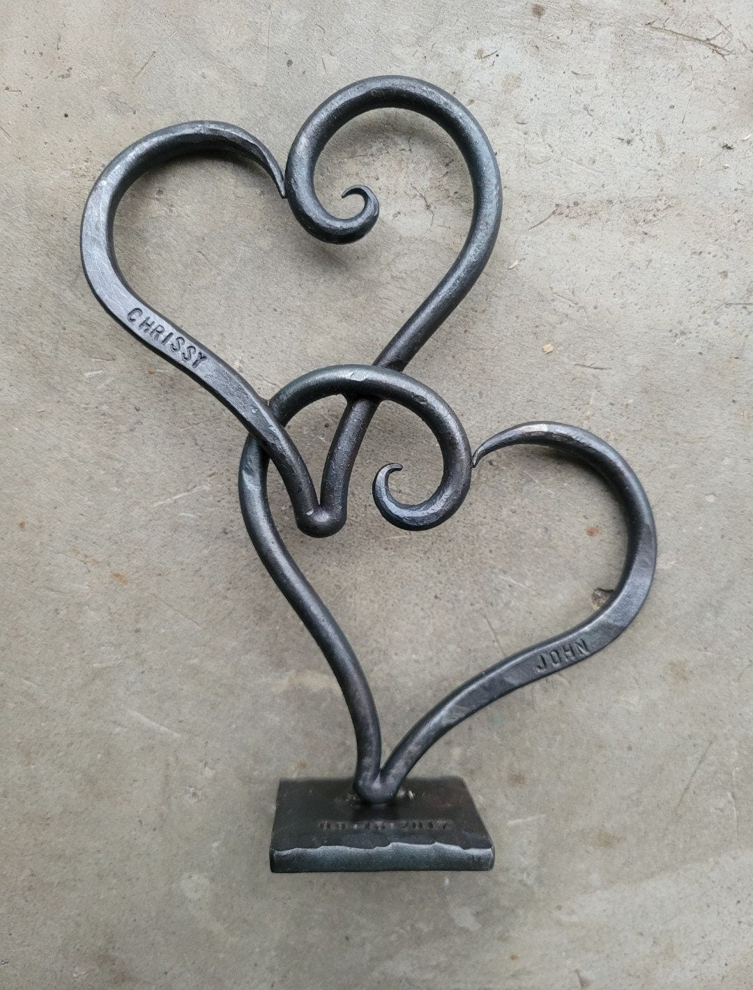 6 Year Anniversary Hand Forged Heart Sculpture Decor Sign