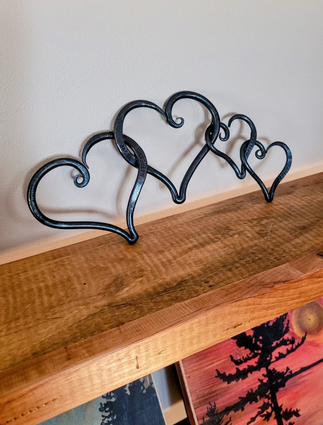 Welded Iron Hearts Sculptures & Statues Girft