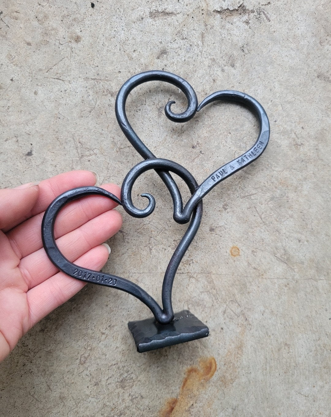 6 Year Anniversary Hand Forged Heart Sculpture Decor Sign