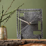 11th Anniversary Steel Clock, Traditional Wedding Gift, Handmade Desk Clock with Dials, Analogue Mechanism Timepiece Couples Gift Hooks