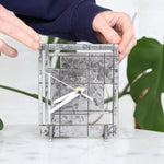 11th Anniversary Steel Clock, Traditional Wedding Gift, Handmade Desk Clock with Dials, Analogue Mechanism Timepiece Couples Gift Hooks