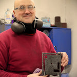 11th Anniversary Steel Clock, Traditional Wedding Gift, Handmade Desk Clock with Dials, Analogue Mechanism Timepiece Couples Gift Hooks