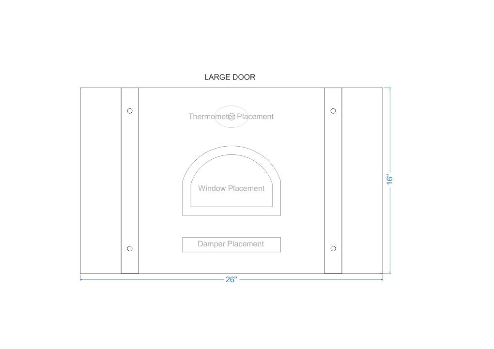 26" x 16" large pizza oven door mediterranean style