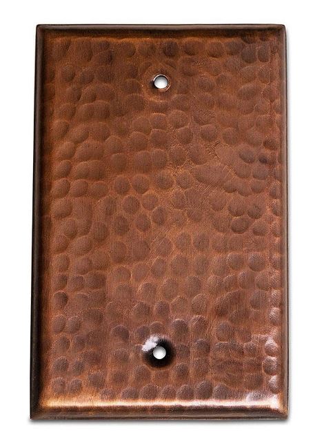Solid Copper Hammered Blank Wall Plate Switch Plates & Outlet Covers