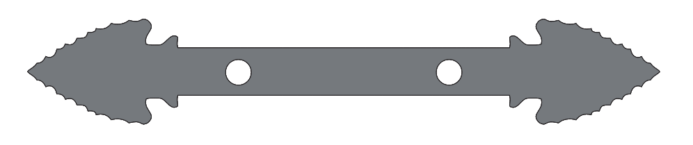 Bracelet droit en fer à pointe de flèche authentique