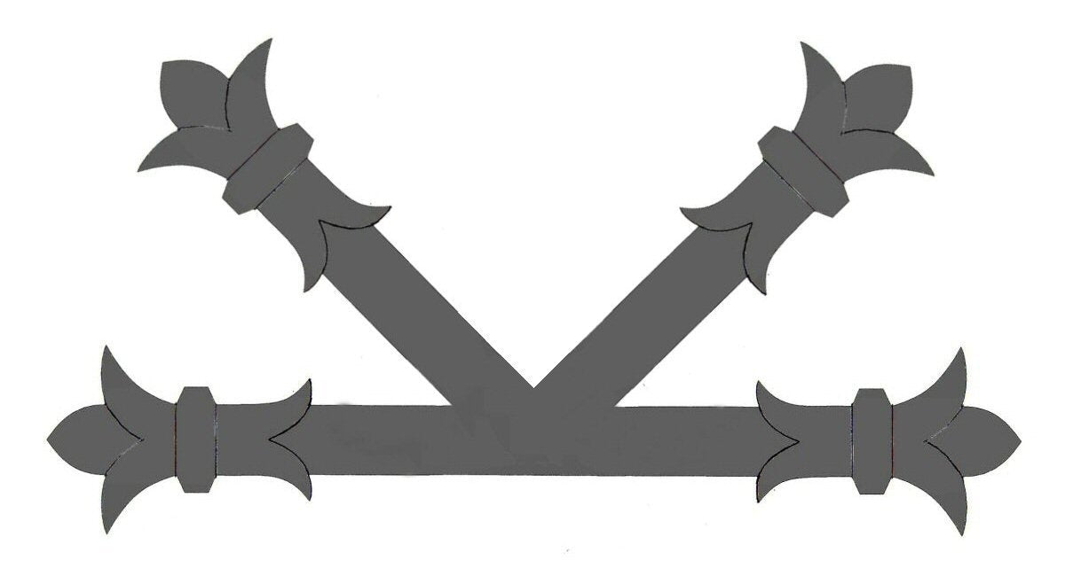 Babylonian Fleur De Lis Iron "K" Plate